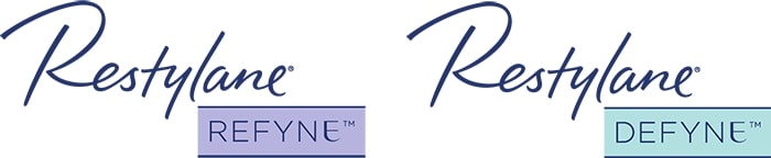 Restylane Refyne and Restylane Defyne logos side by side
